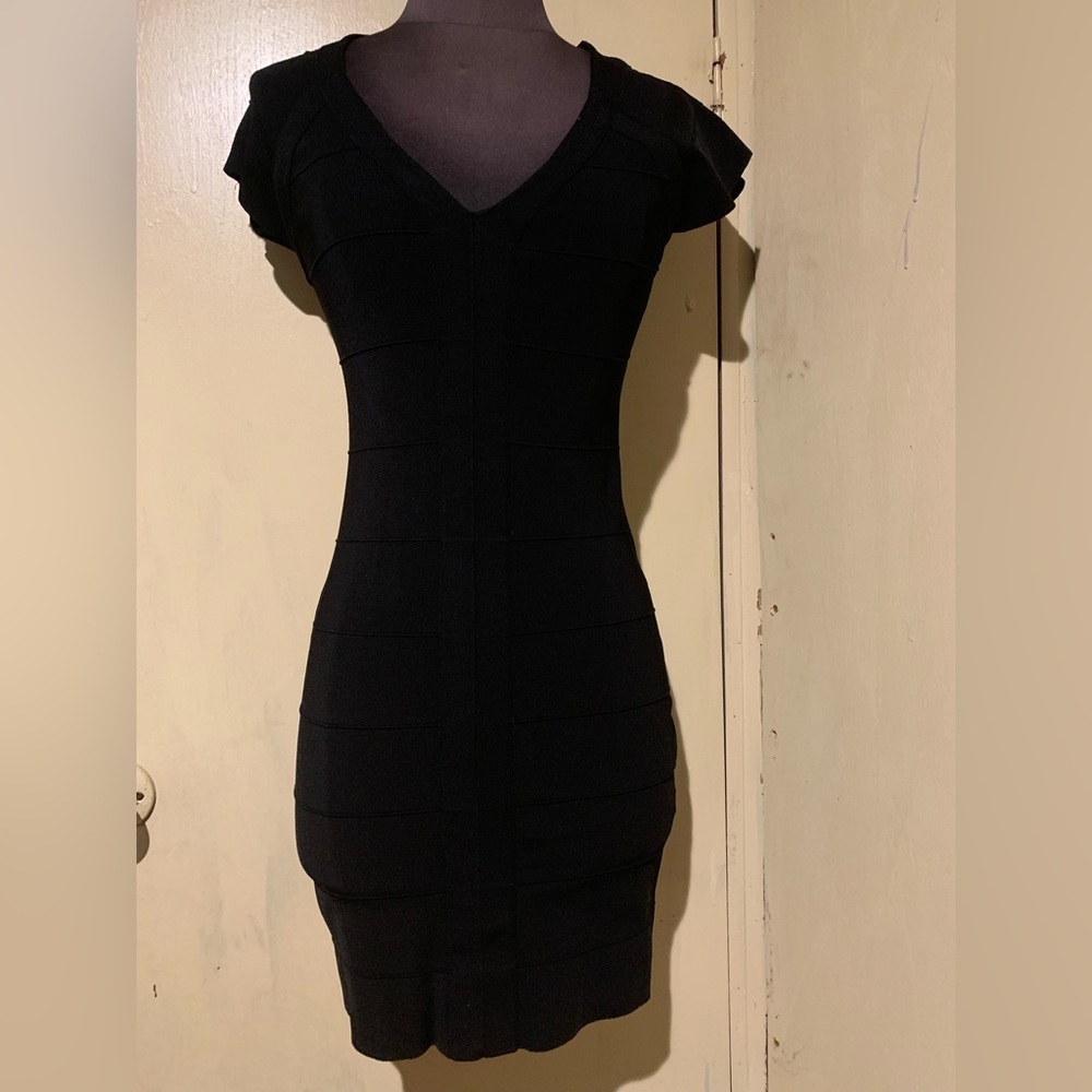 Express Bandage Black Dress-Size: S